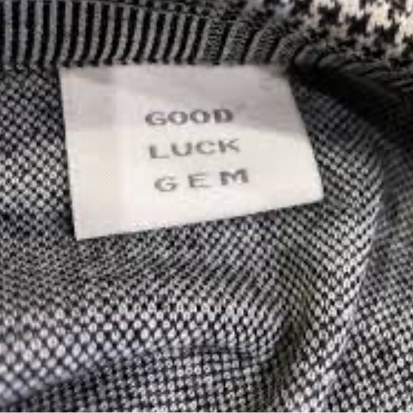 Good Luck Gem Grey and White Oversized Pattern Blazer Size L - Picture 4 of 6